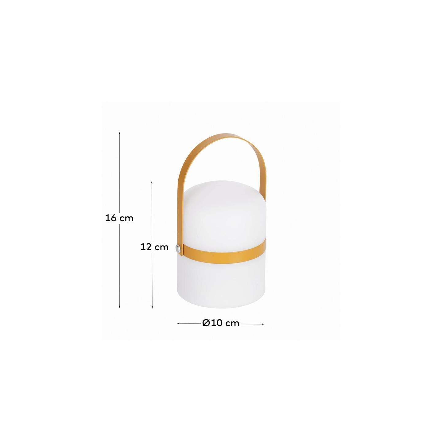 Kave Home Tafellamp 'Ridley' LED, oplaadbaar, kleur Mosterdgeel