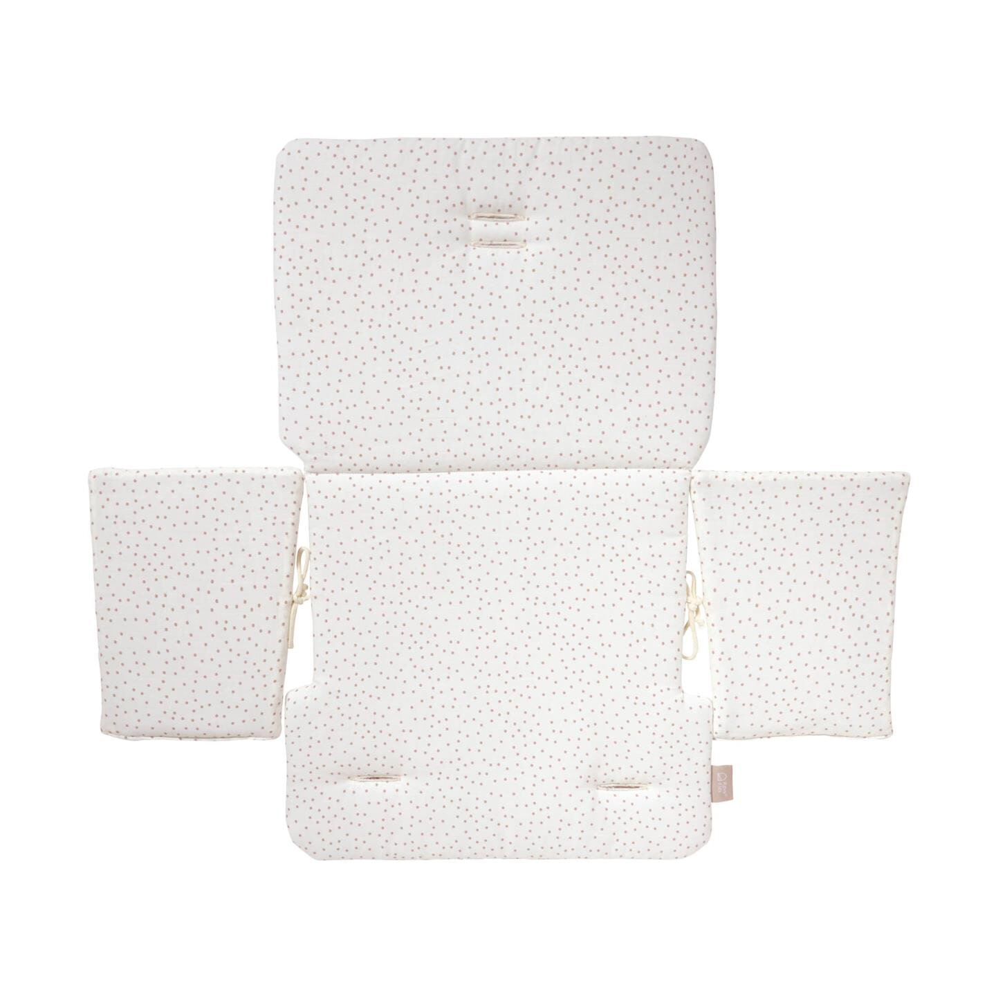 Kave Home Stoelkussen 'Nuun' t.b.v. kinderstoel, kleur Wit/Roze