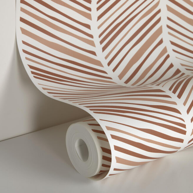 Kave Home Behang 'Stripes', 100 x 53cm,  kleur Bruin