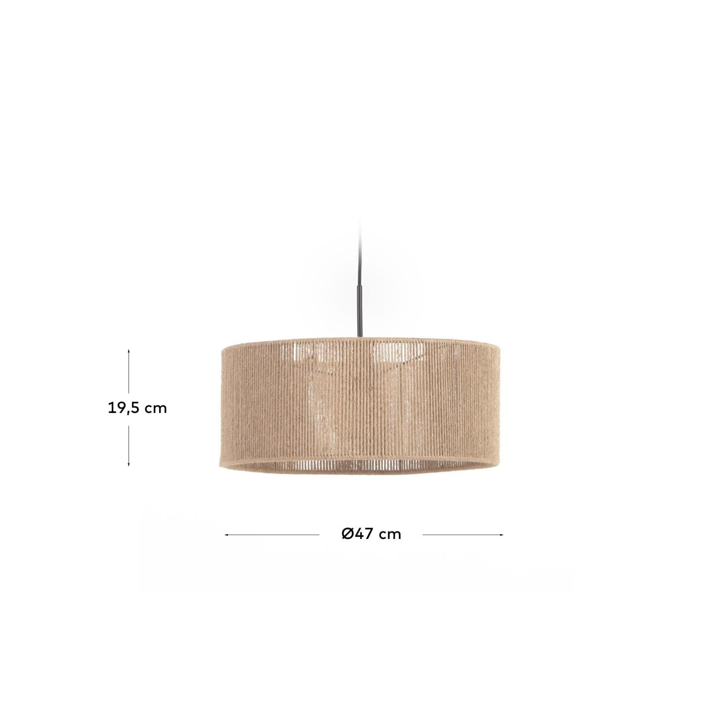 Kave Home Lampenkap 'Crista' Jute, Ø47cm