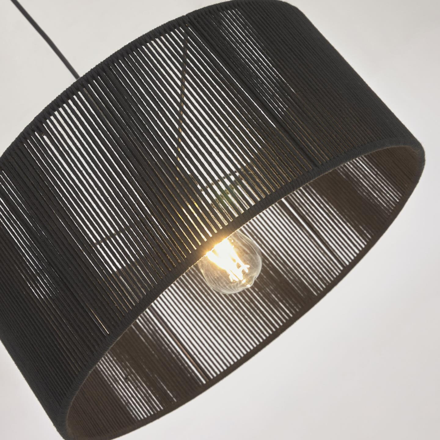 Kave Home Lampenkap 'Cantia' Jute, Ø47cm, kleur zwart