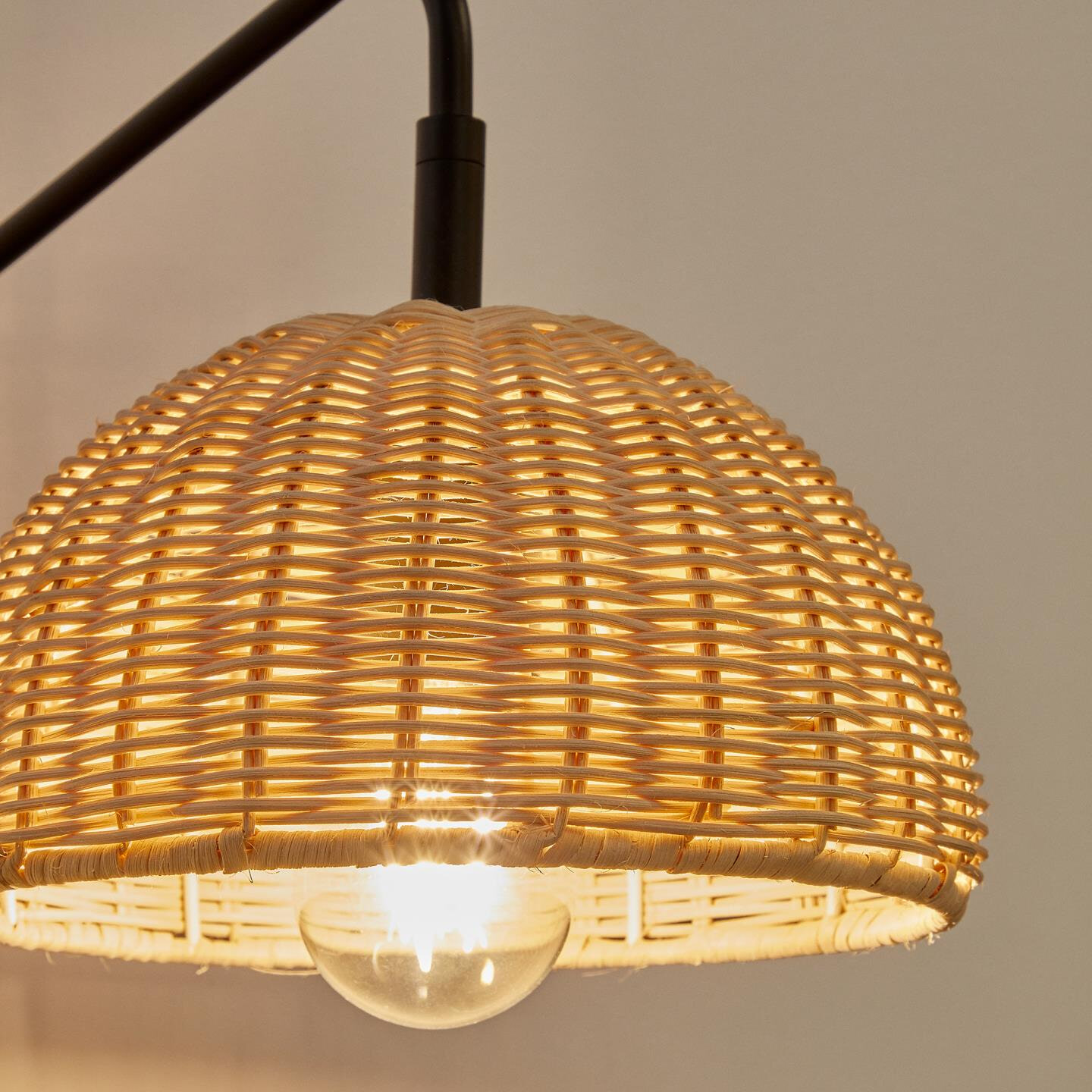 Kave Home Wandlamp 'Damila' Rotan, kleur Zwart