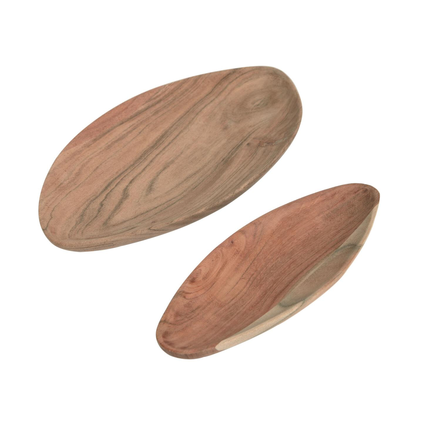 Kave Home Serveerplank 'Ursula' Acaciahout, Set van 2 stuks Kave Home Serveerplank 'Ursula' Acaciahout, Set van 2 stuks