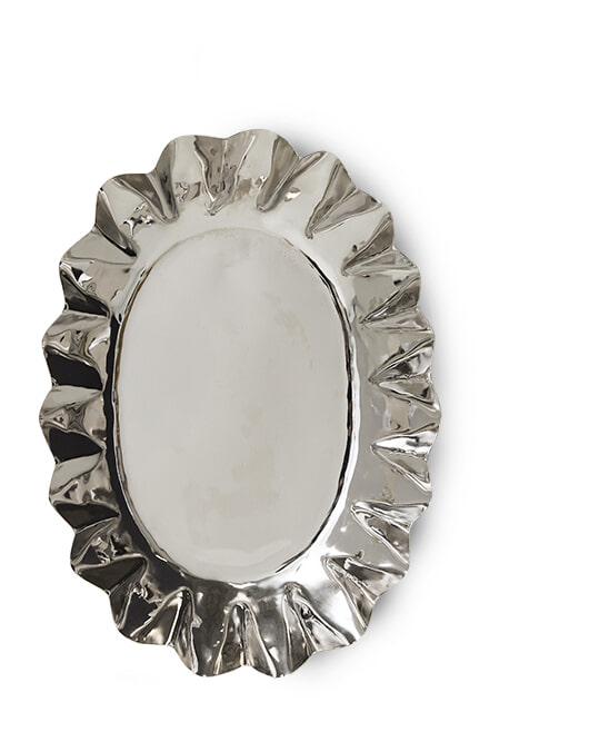 HKLIVING Dienblad New Classics Ovaal, 39 x 28cm - Zilver
