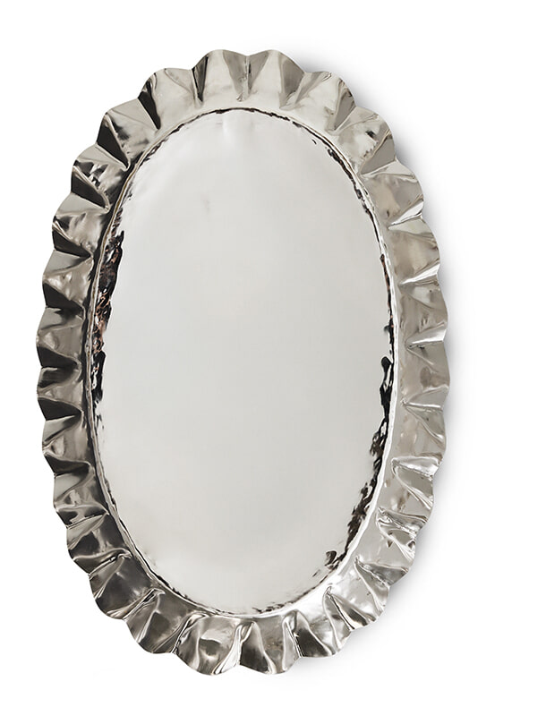 HKLIVING Dienblad New Classics Ovaal, 82 x 53cm - Zilver
