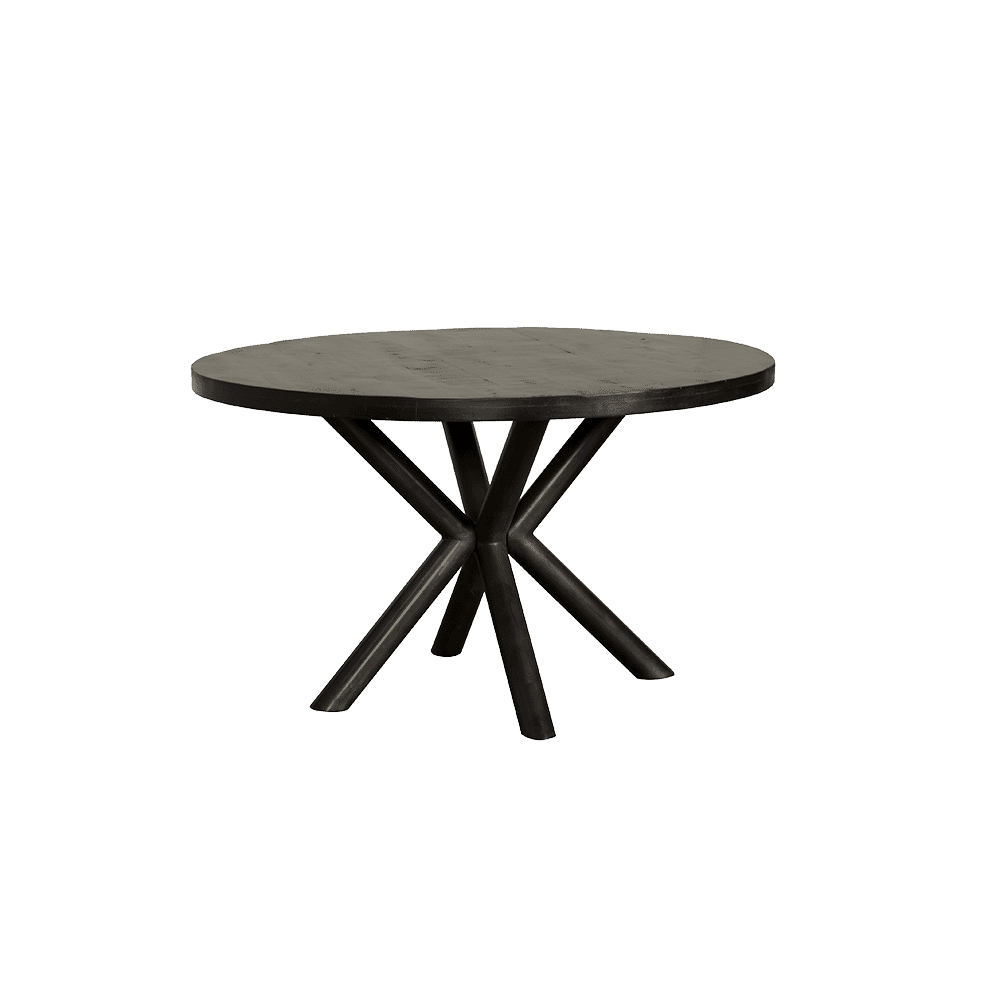 Sohome Ronde Eettafel 'Joshua' Mangohout, ø130cm, kleur Zwart