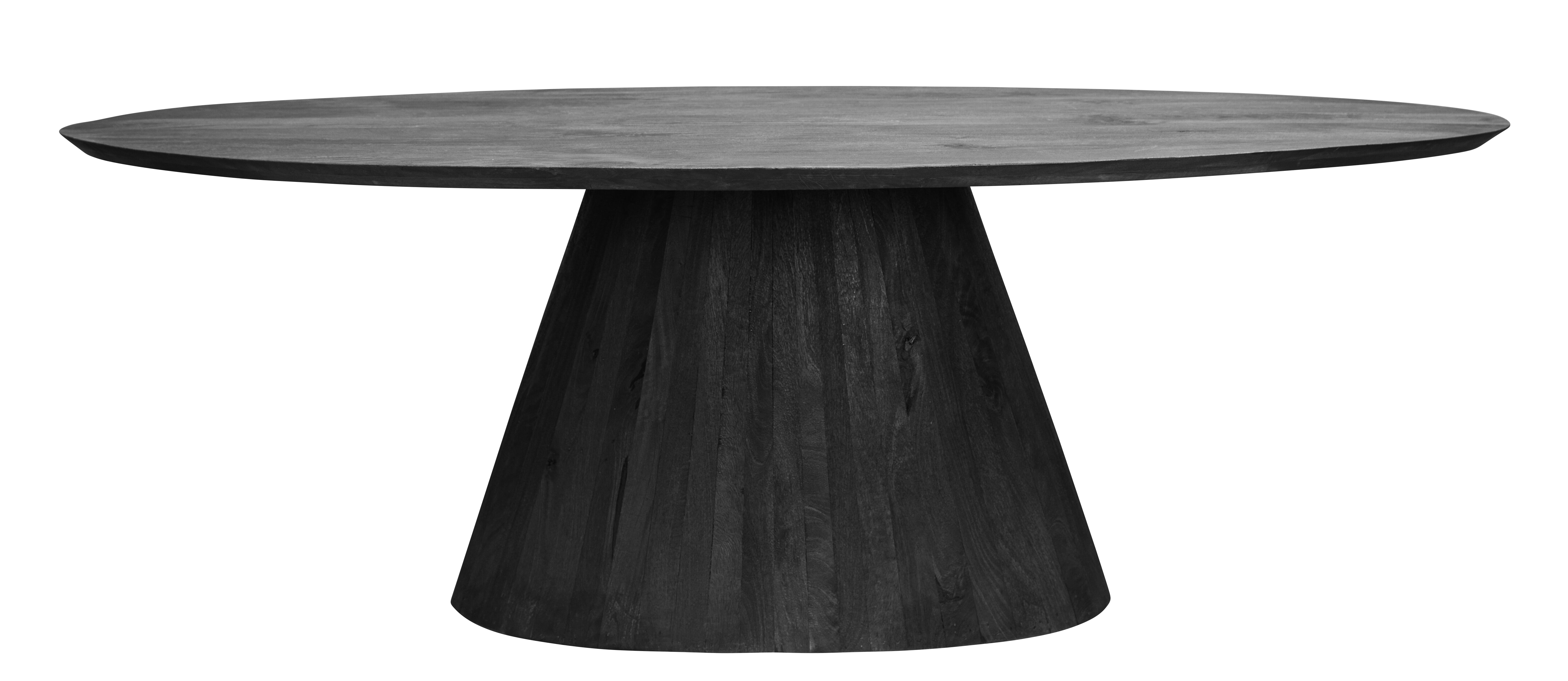 Tower Living Ovale Eettafel 'Premana' Mangohout, 260 x 120cm, kleur Zwart