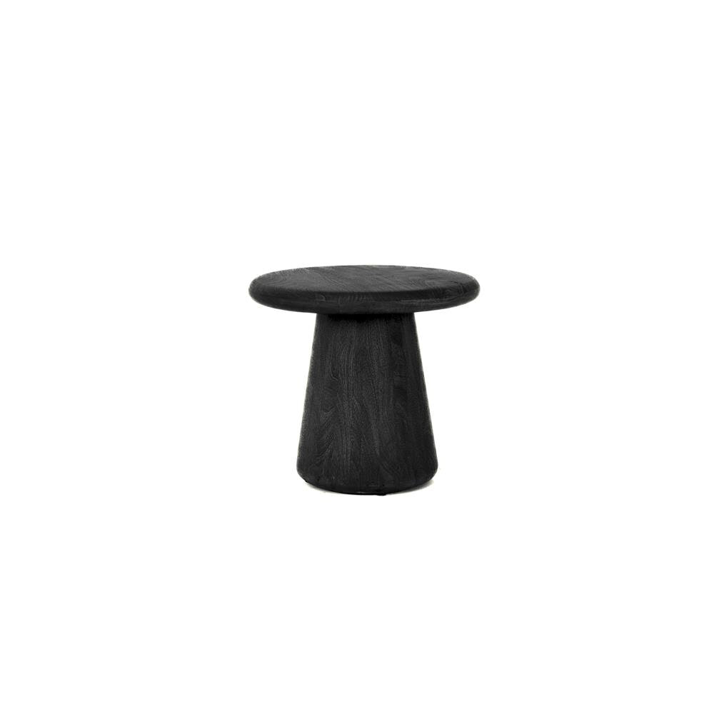 Tower Living Ronde Bijzettafel 'Asti' Mangohout, 60cm, kleur Zwart