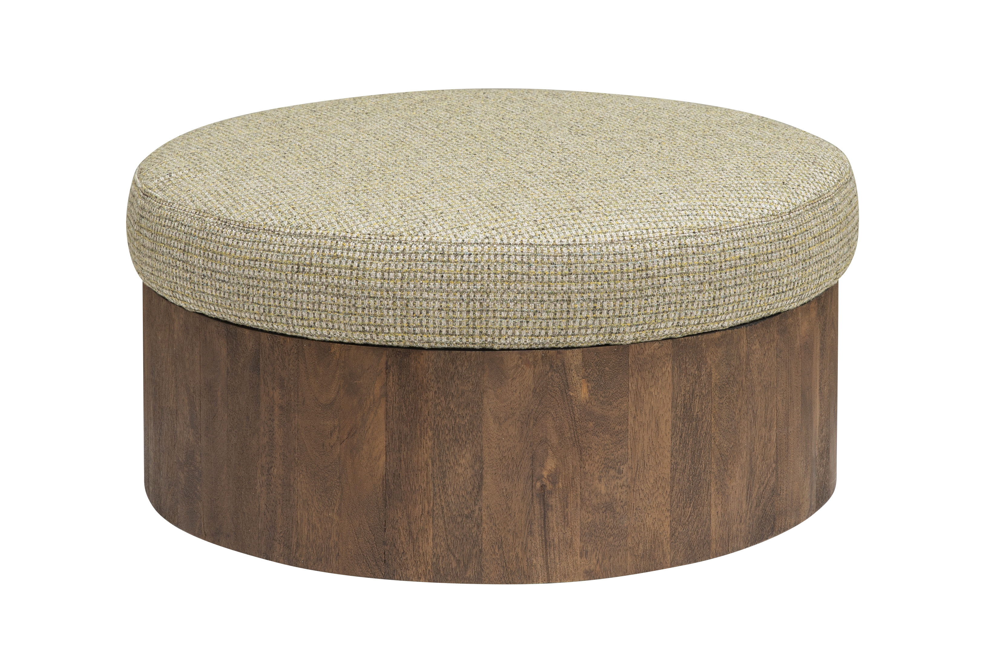 Tower Living Ronde Salontafel 'Ossana' Mangohout en stof, 80cm, kleur Groen