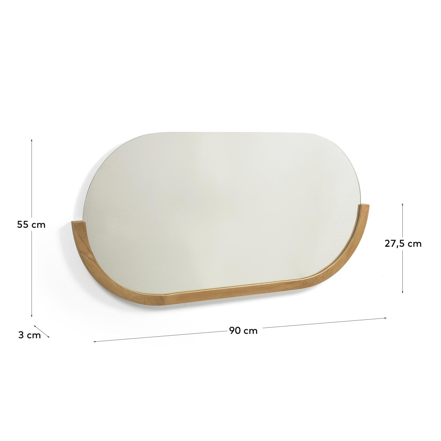 Kave Home Spiegel 'Rokia' Teakhout 90 x 55cm 