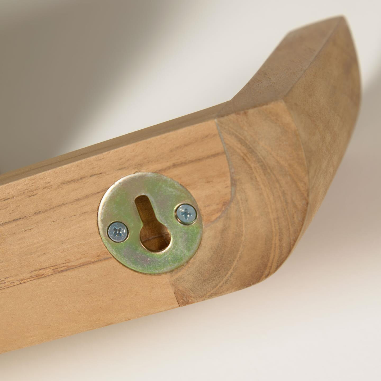 Kave Home Wandplank 'Shamel' Teakhout, Set van 2 stuks, kleur Naturel