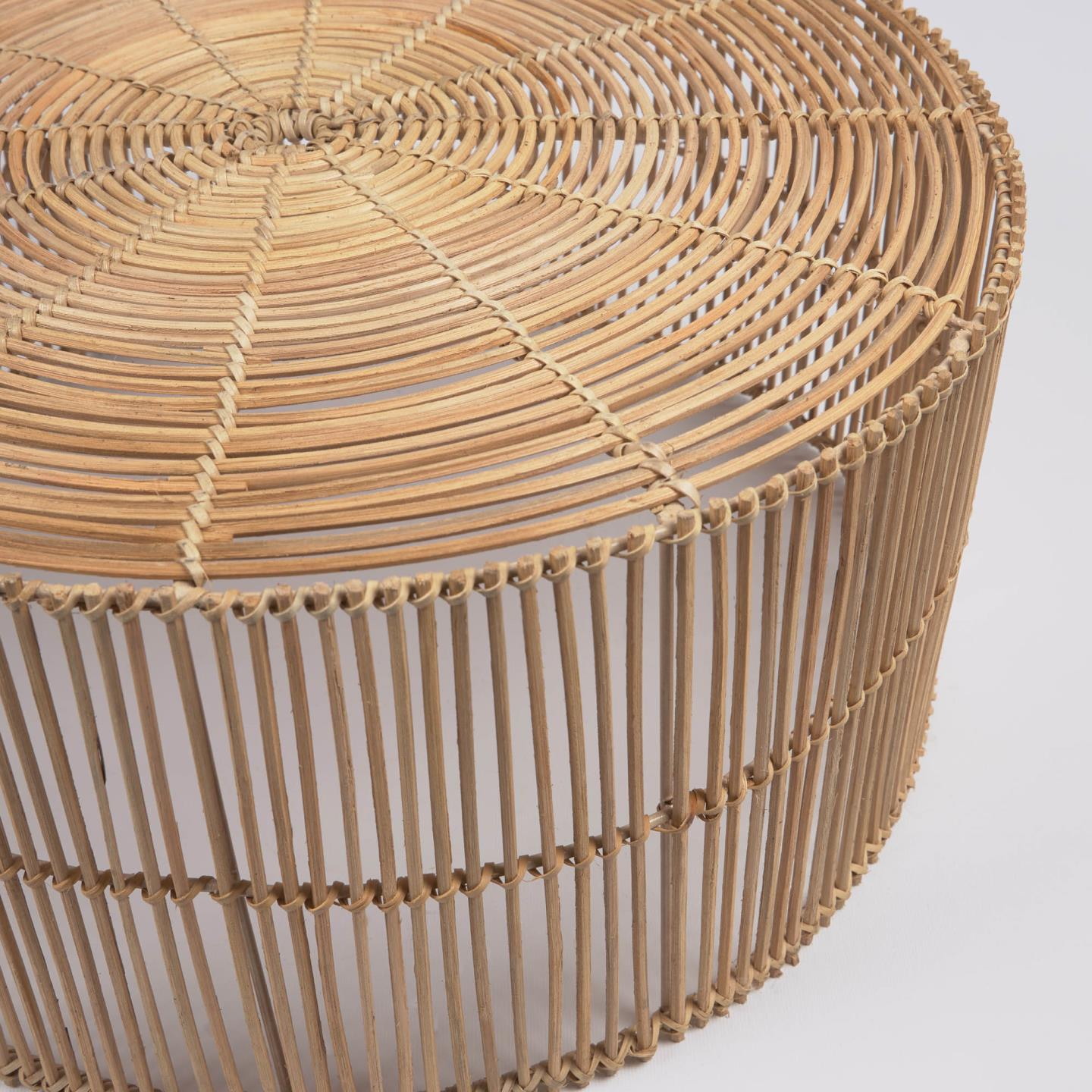 Kave Home Ronde Salontafel 'Elmina' Rotan, Set van 2 stuks