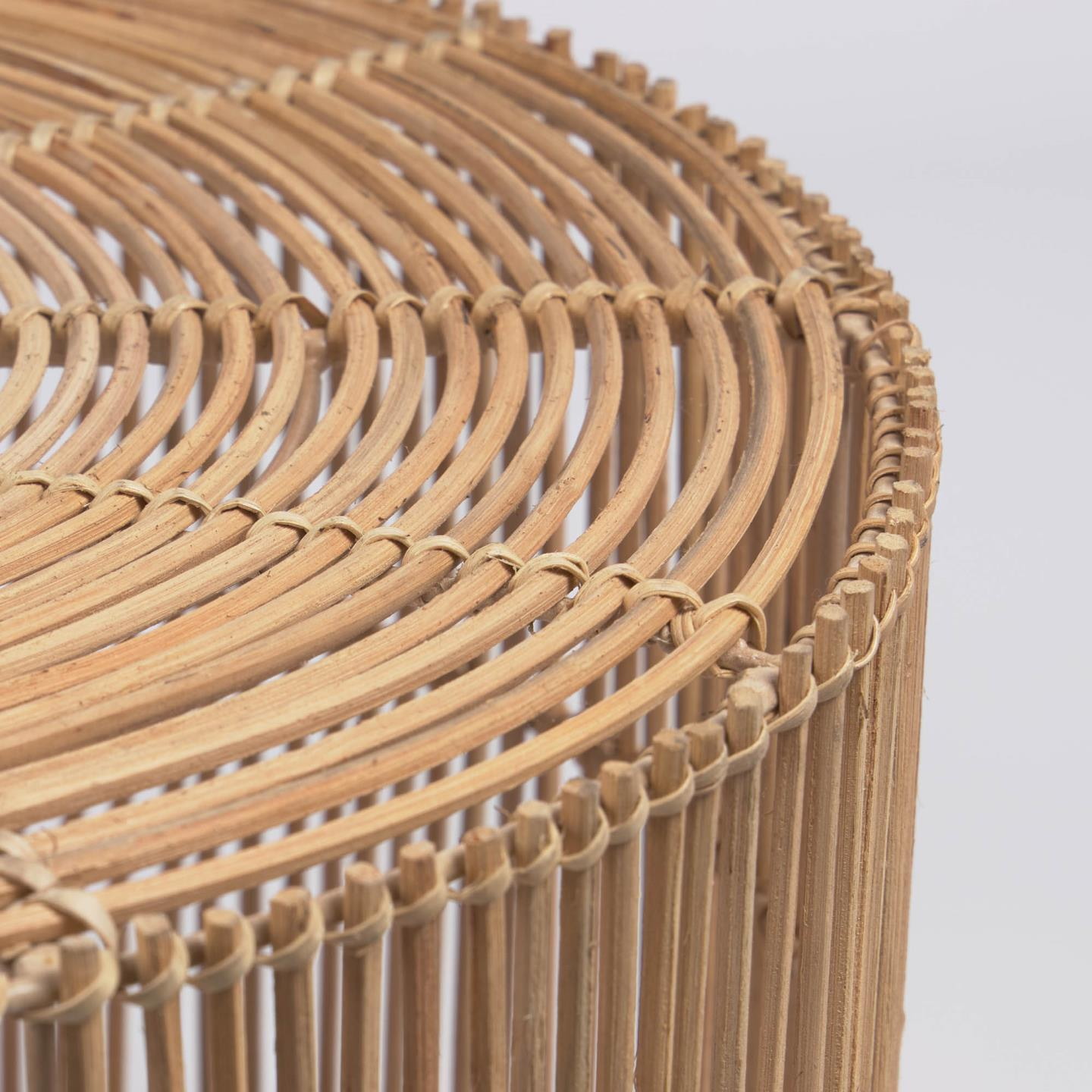 Kave Home Ronde Salontafel 'Elmina' Rotan, Set van 2 stuks