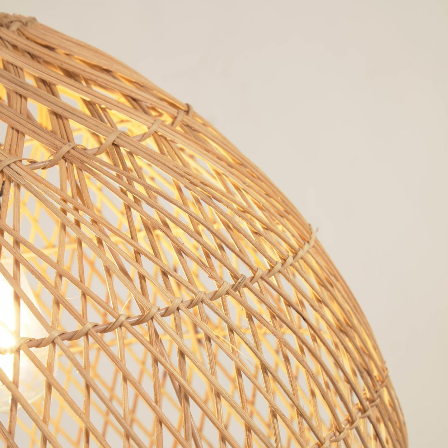 Kave Home Lampenkap 'Domitila' Rotan, Ø44cm, kleur Naturel