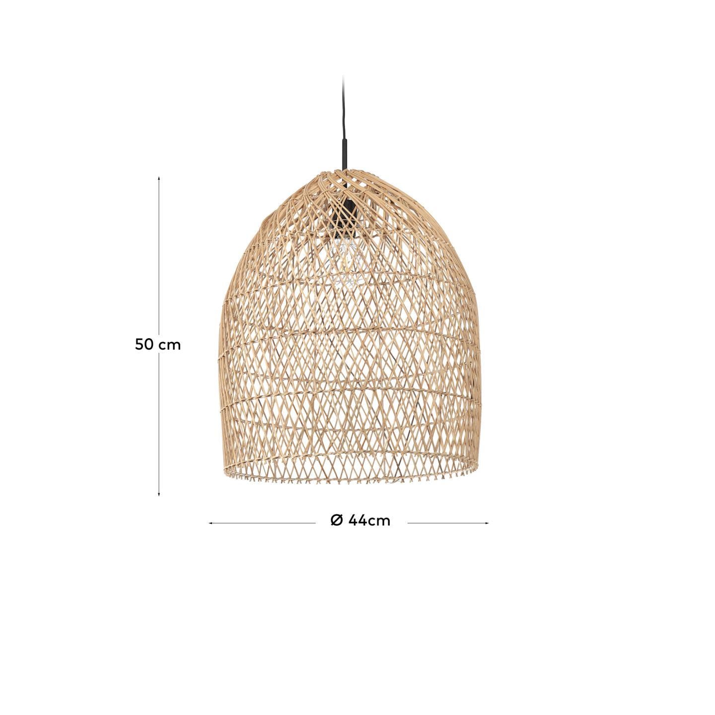 Kave Home Lampenkap 'Domitila' Rotan, Ø44cm, kleur Naturel