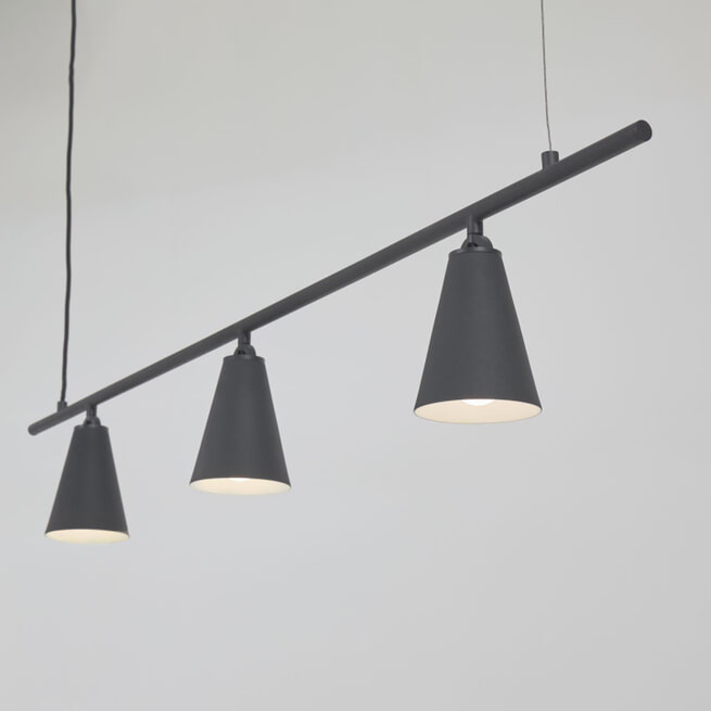 Kave Home Hanglamp 'Genara' 3-lamps, kleur Zwart