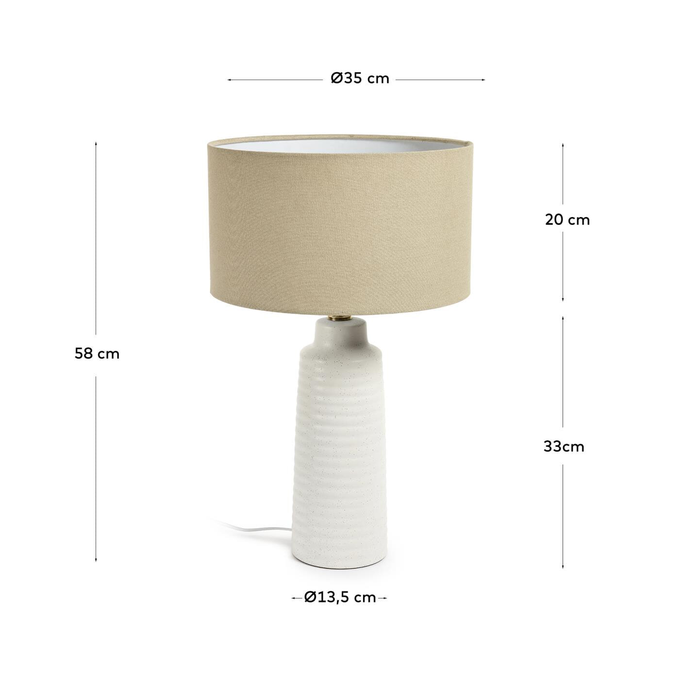 Kave Home Tafellamp 'Mijal' Keramiek, 58cm
