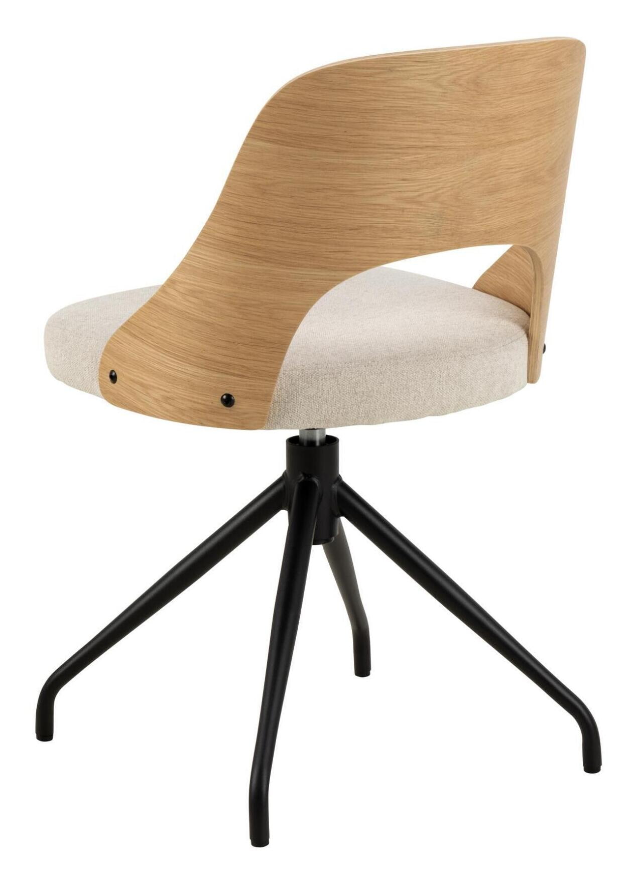 Bendt Draaibare Eetkamerstoel 'Vila' Eiken, kleur Beige