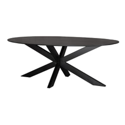 LABEL51 Ovale Eettafel 'Zion' Mangohout, kleur Zwart