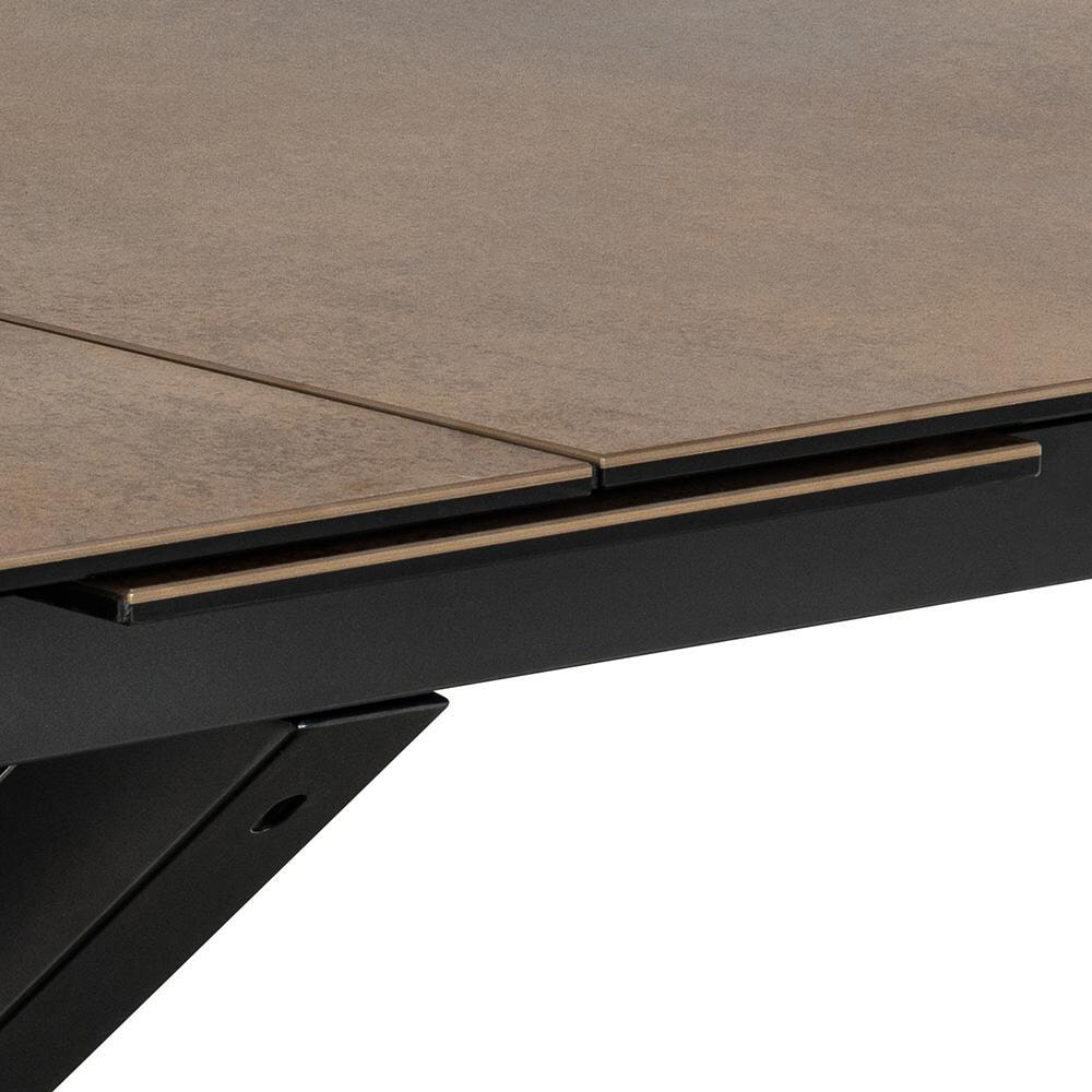 Bendt Uitschuifbare Eettafel 'Line' Keramiek, 200-240 x 100cm, kleur Bruin