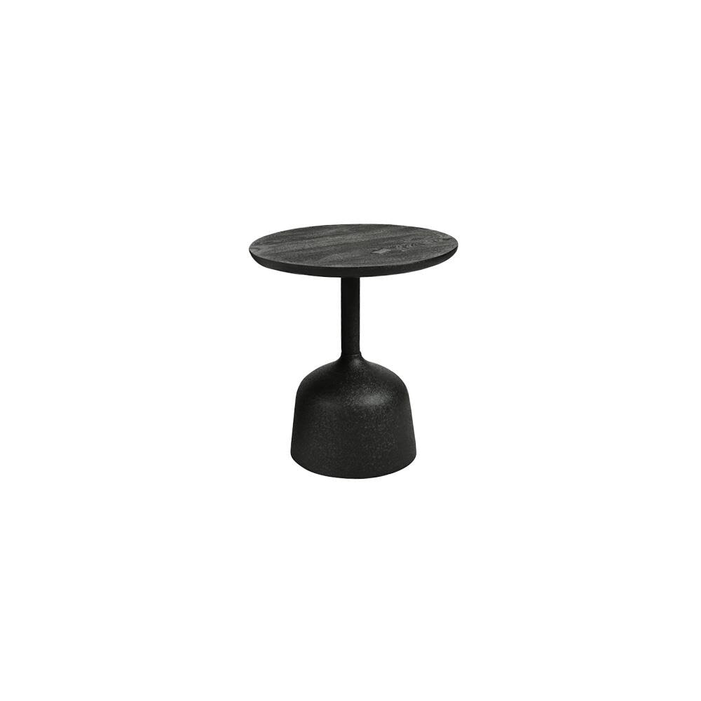 Tower Living Ronde Bijzettafel 'Elba' Mangohout, 40cm, kleur Zwart