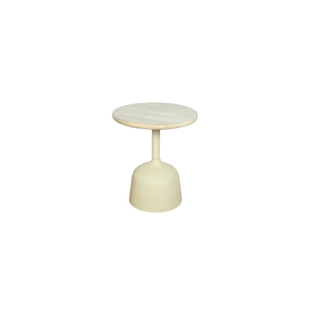 Tower Living Ronde Bijzettafel 'Elba' Mangohout, 40cm, kleur Off White