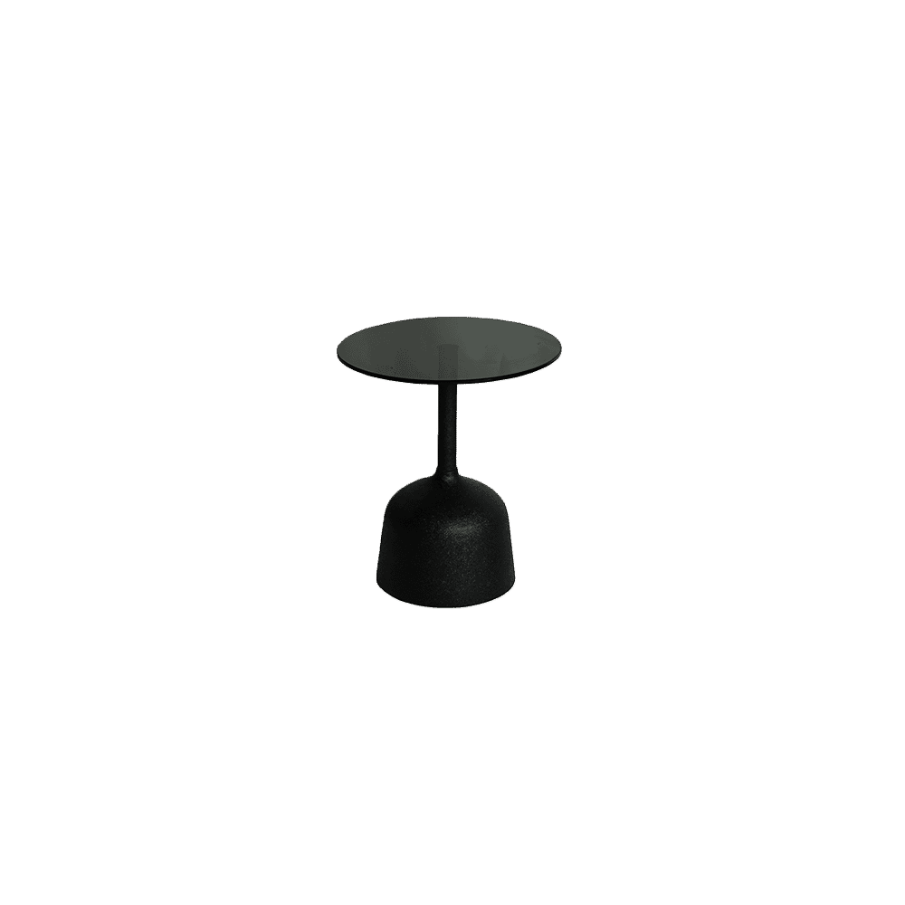 Tower Living Ronde Bijzettafel Elba Glas, 40cm - Zwart