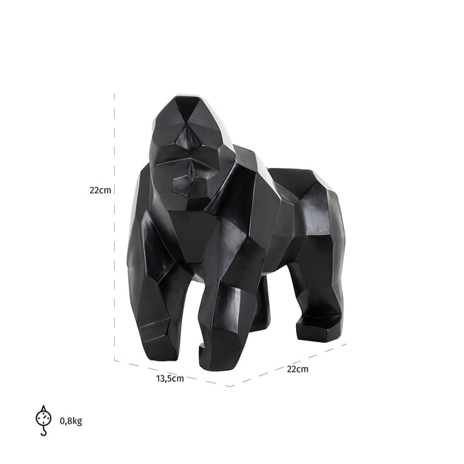 Richmond Decoratie 'Gorilla Koko' kleur Zwart 