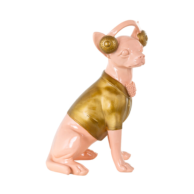 Richmond Decoratie 'Chihuahua' kleur Roze/Goud