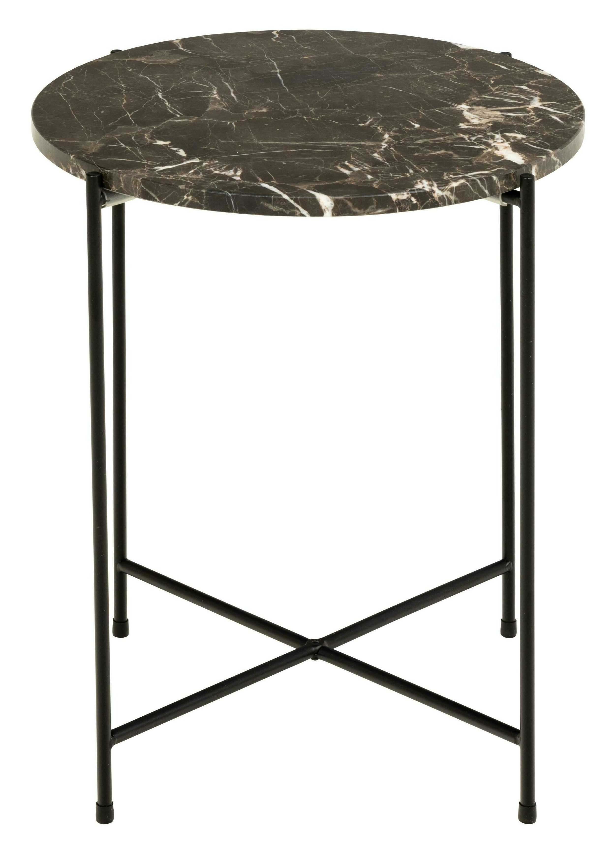 Bendt Bijzettafel 'Carolien' Bruin Marmer, Ø42cm