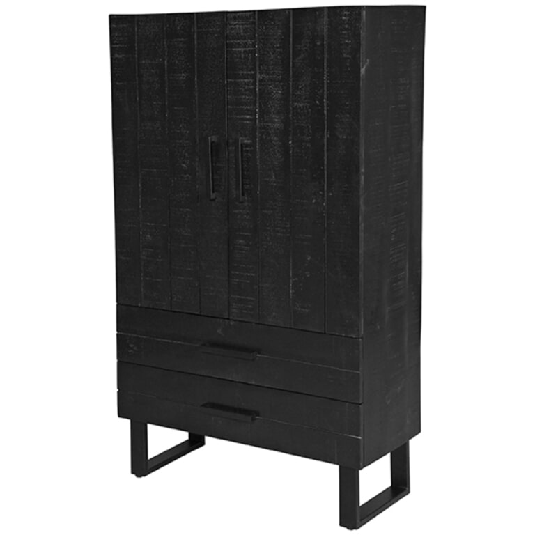 LABEL51 Opbergkast 'Santos' 160 x 94cm, Mangohout, kleur Zwart
