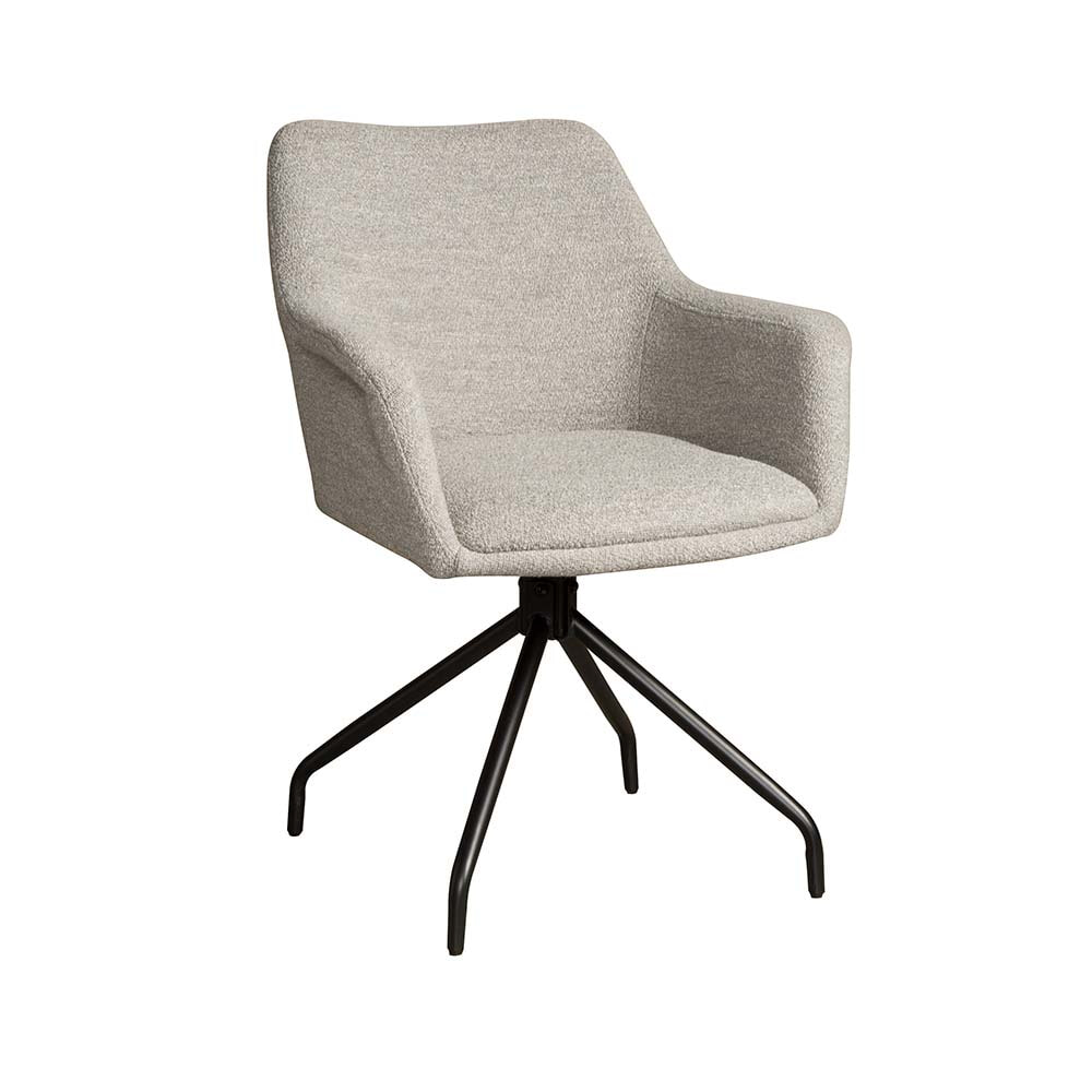 Sohome Draaibare Eetkamerstoel 'Lori' Bouclé, kleur Staalgrijs