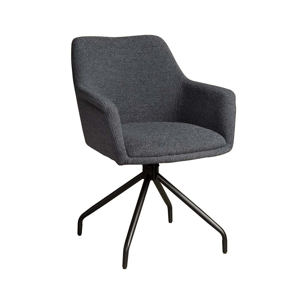 Sohome Draaibare Eetkamerstoel 'Lori' Bouclé, kleur Indigo