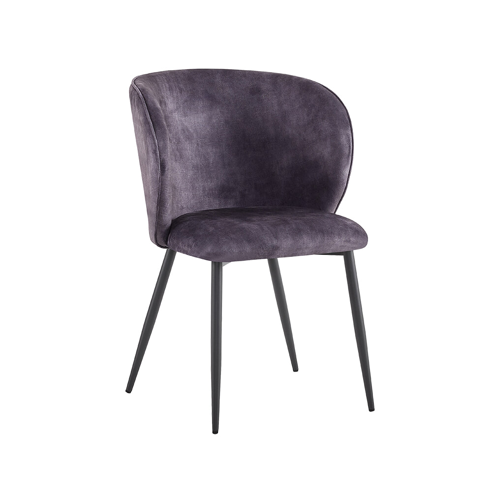 Tower Living Eetkamerstoel 'Perano' Velvet, kleur Donkergrijs