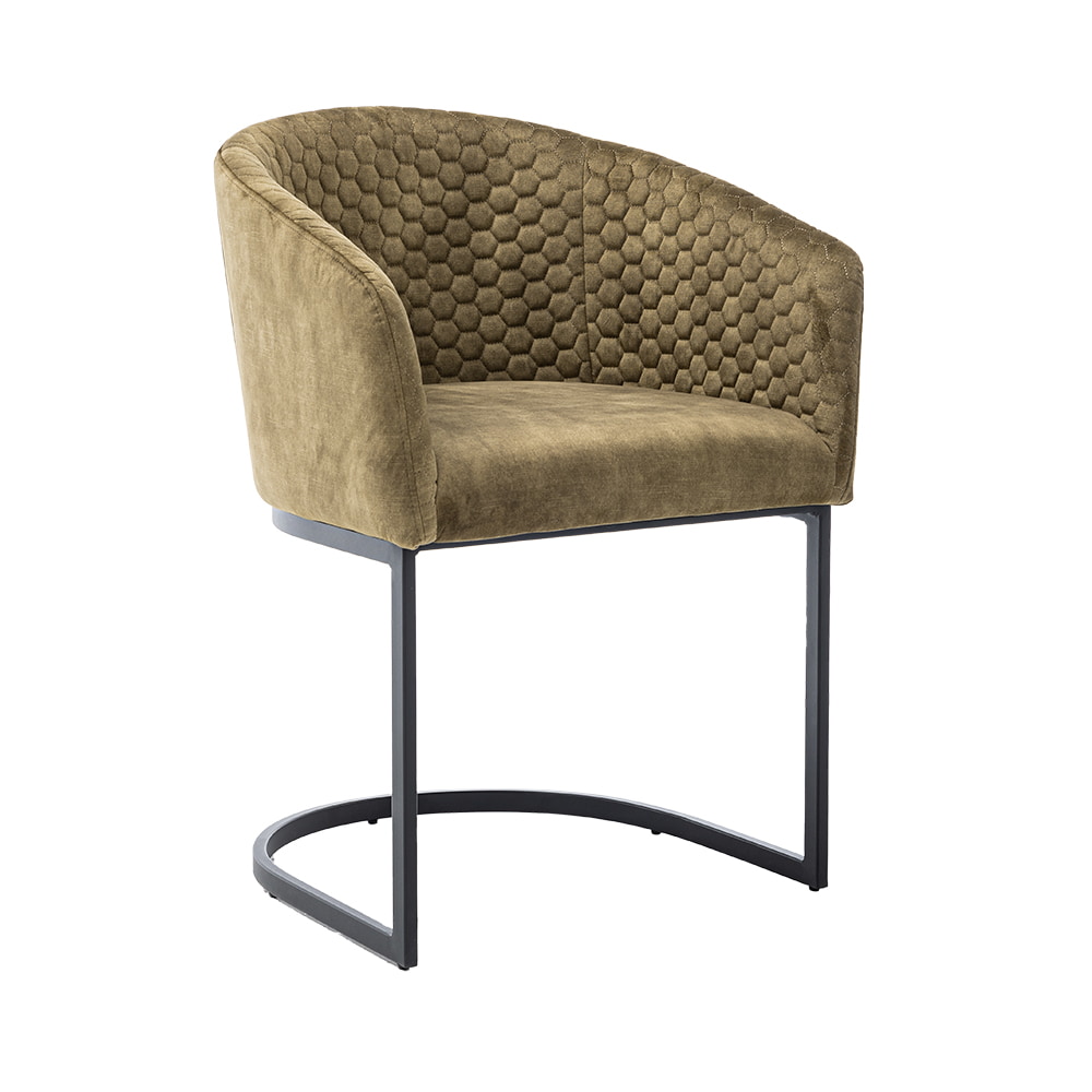 Tower Living Eetkamerstoel 'Pellaro' Velvet, kleur Groen