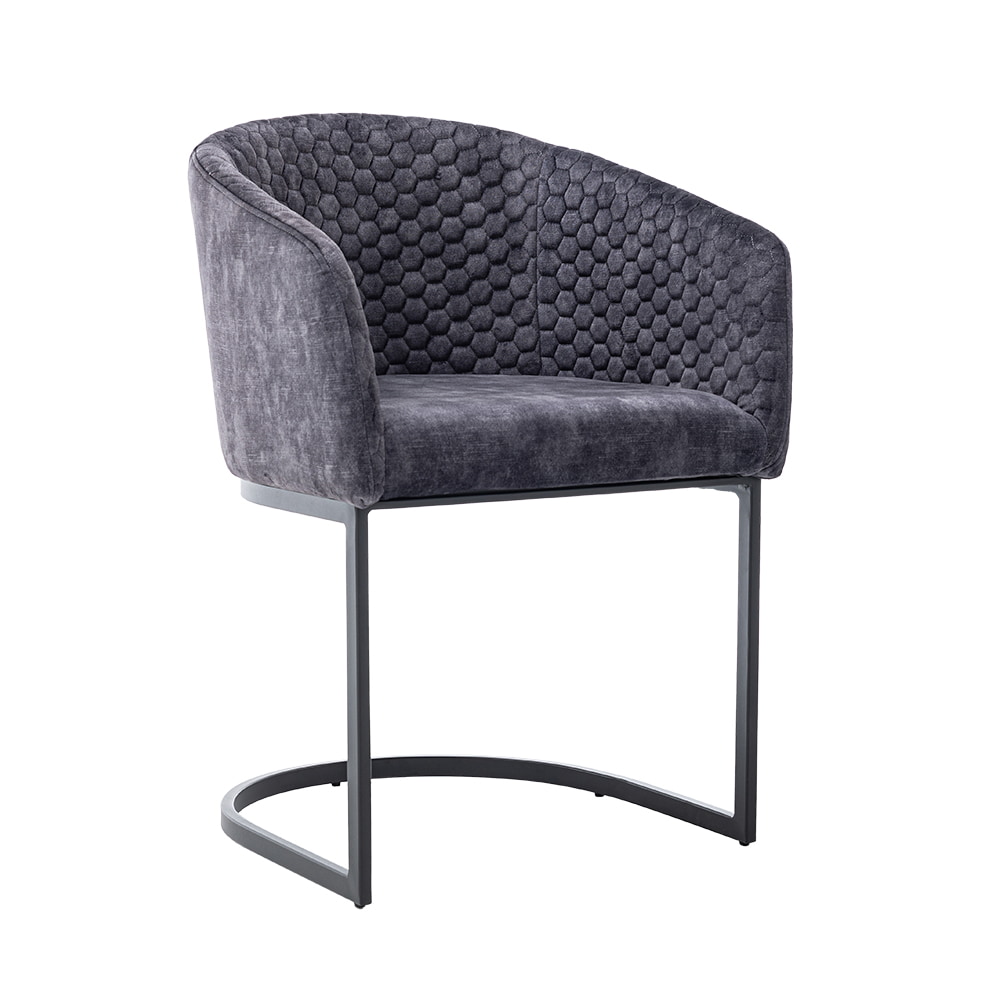 Tower Living Eetkamerstoel 'Pellaro' Velvet, kleur Donkergrijs