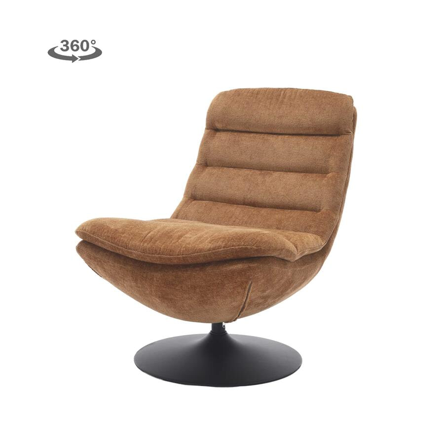 Tower Living Draaifauteuil Marano Chenille - Caramel