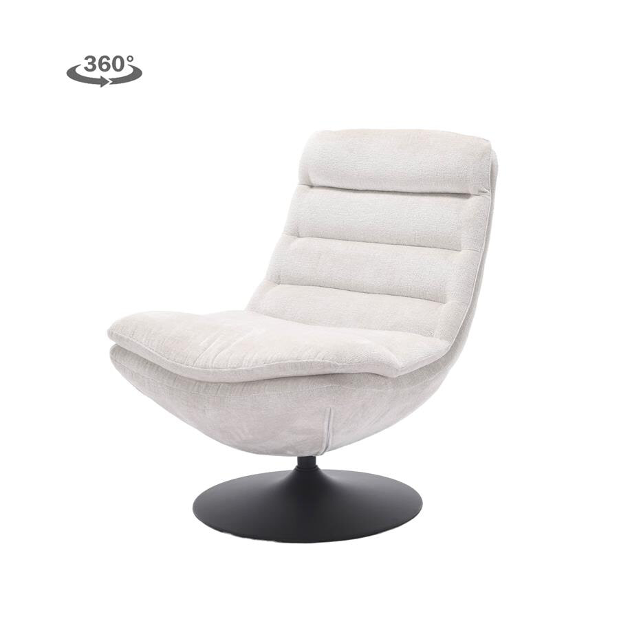 Tower Living Draaifauteuil Marano Chenille - Almond Wit