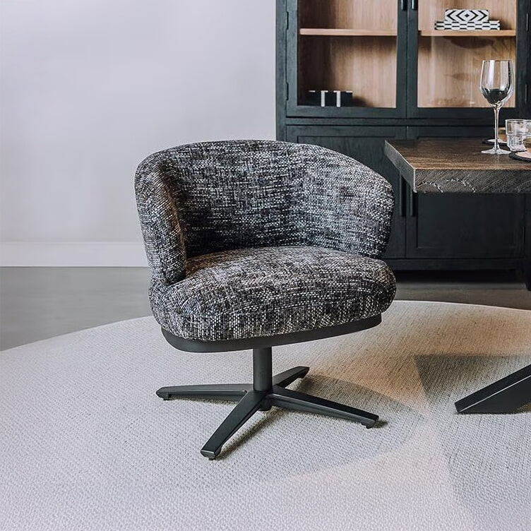 Tower Living Draaifauteuil 'Perca' kleur Blauw/Grijs