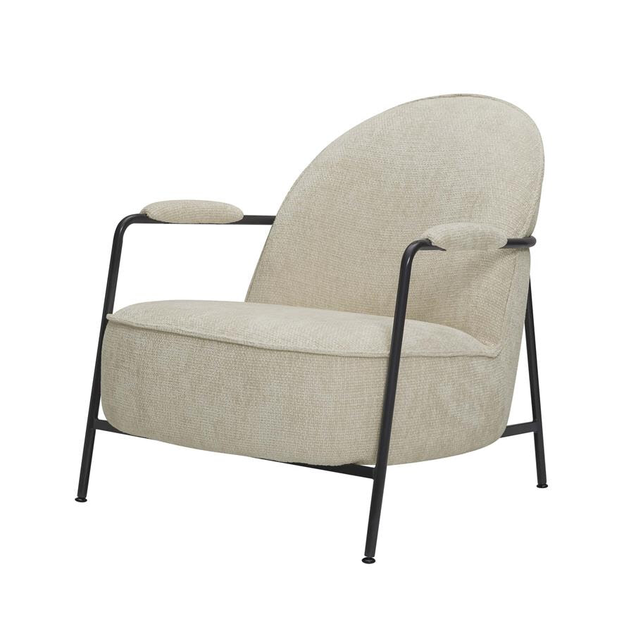 Tower Living Fauteuil 'Amelia' Chenille, kleur Pearl