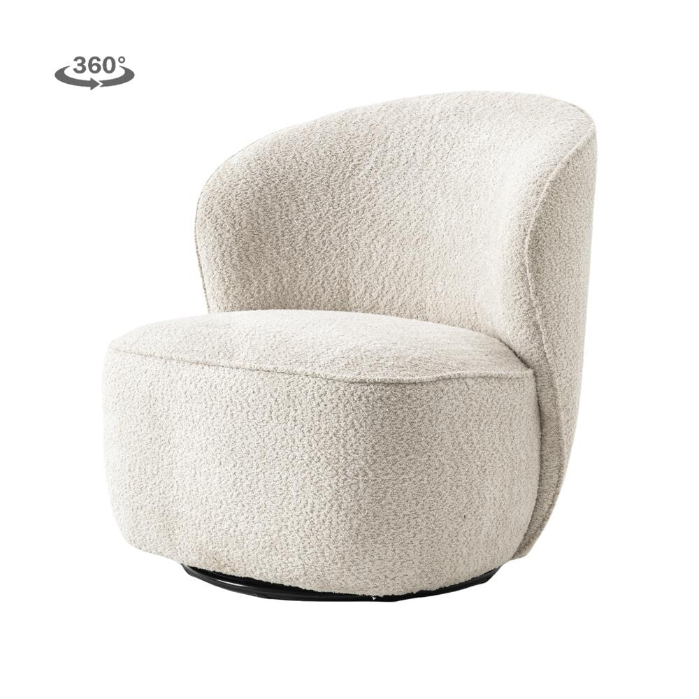 Tower Living Draaifauteuil 'Belvi' Chenille, kleur Crème