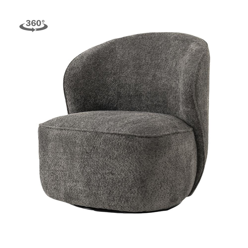 Tower Living Draaifauteuil 'Belvi' Chenille, kleur Donkergrijs