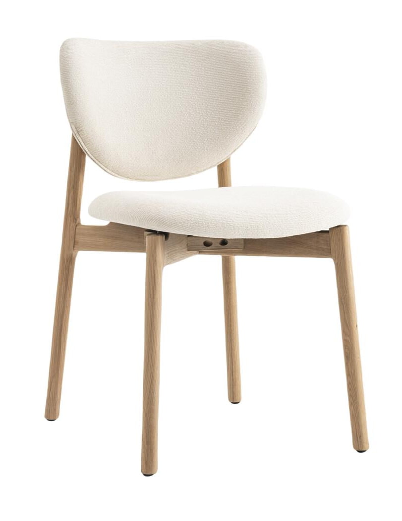 Tower Living Eetkamerstoel 'Pimonte' Bouclé, kleur Ivory