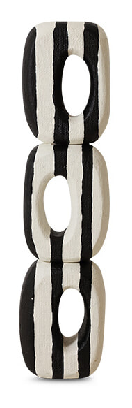 HKliving Sculptuur Monochrome Gevlochten palm, 99cm - Zwart/Wit