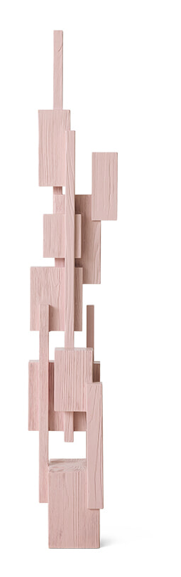 HKliving Sculptuur Skyscraper Sungkaihout, 160cm - Zachtroze
