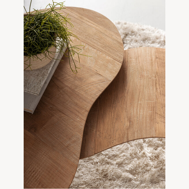 Oakheart Furniture Boomstam salontafel - Acaciahout - Industriële stijl Oakheart Furniture Boomstam salontafel - Acaciahout - Industriële stijl