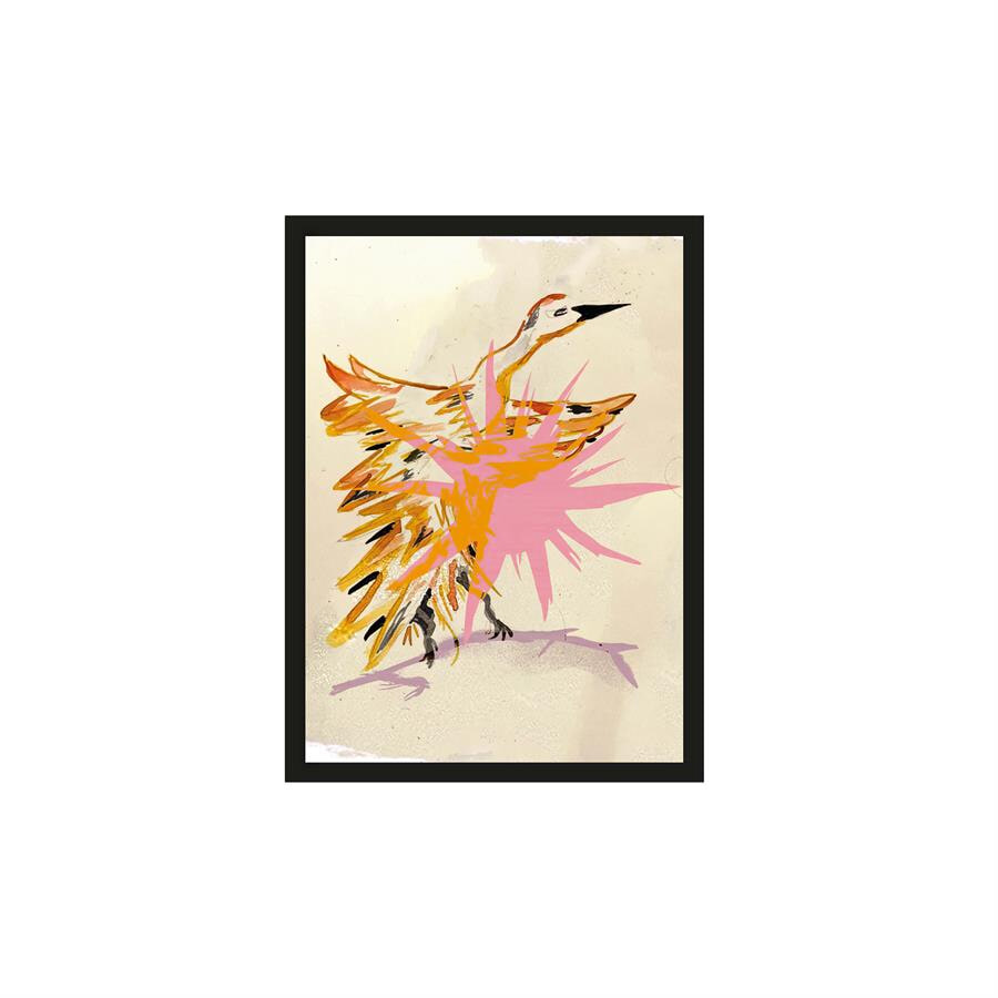 Urban Cotton Artprint 'Vogel Geel' 30 x 40cm