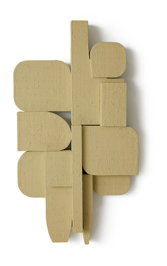 HKliving Wandpaneel Modernist Gevlochten palm, 100 x 55cm - Geel