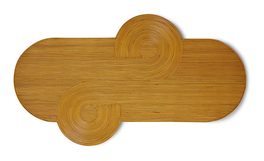 HKliving Wandpaneel Rattan Curl, 145 x 81,5cm - Naturel