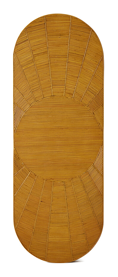HKliving Wandpaneel Sun Rattan, 145 x 51,5cm - Naturel - Ovaal